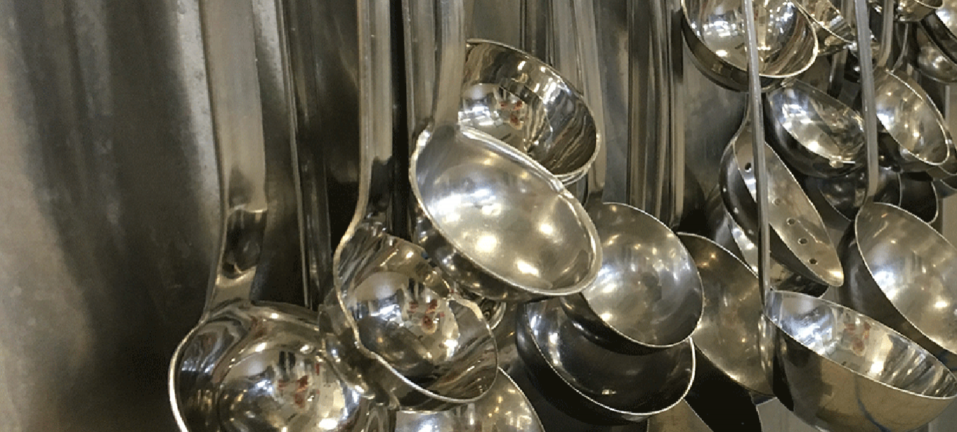 Collection of stainless steel ladles